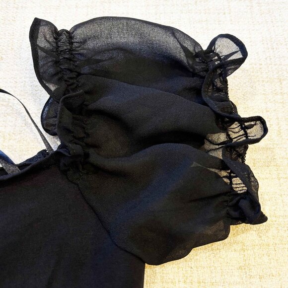 superdown Black Brianna Puff Sleeve Top size Small - Picture 7 of 11